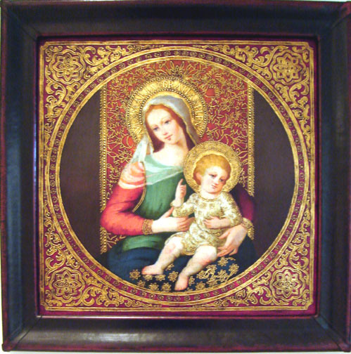 Virgin Mary Original Oil Painting - Madona de la Rotonda by Mendoza