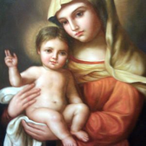 Virgin Mary Original Oil Painting - Virgin & Child