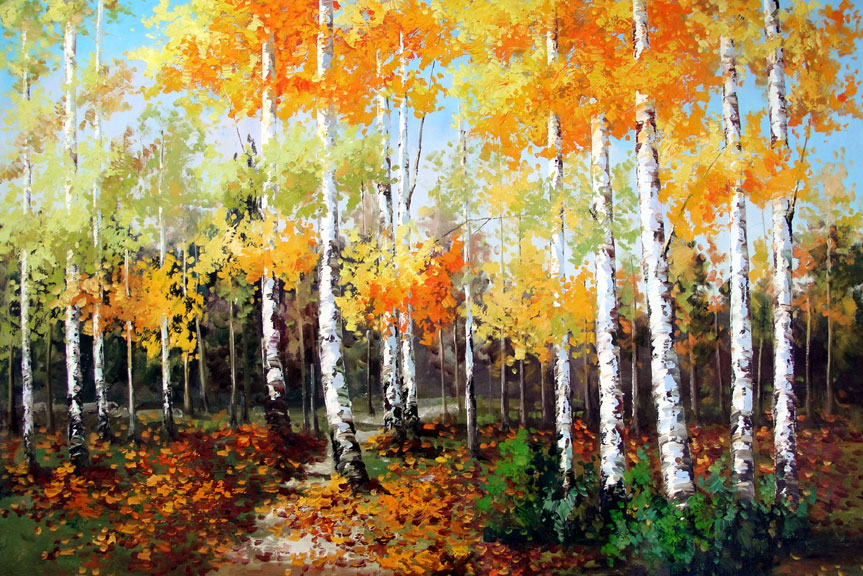 Birches 2 - Original Oil Painting 24" x 36""