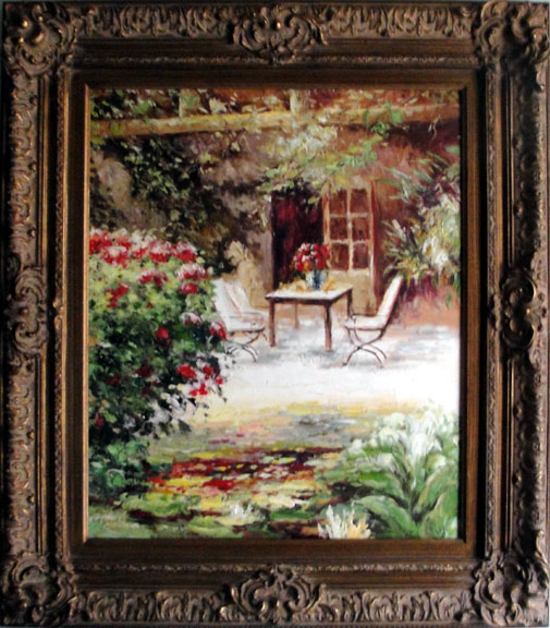 Table on the Terrace - Original Oil Painting